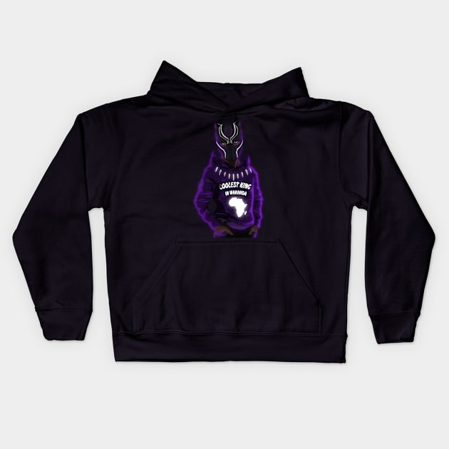 Coolest King In Wakanda Kids Hoodie by Varelarts